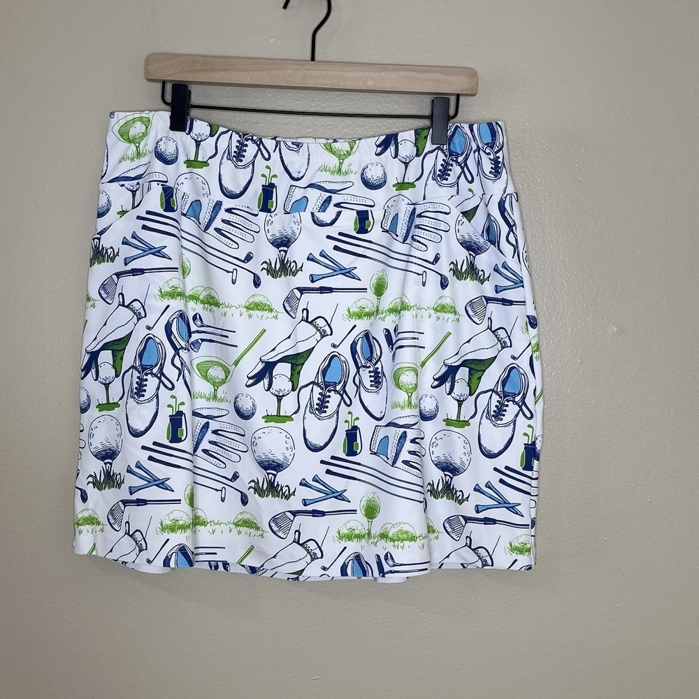 B SKINZ Athletic Pull On Golf Novelty Print Pickleball Skirt Skort‎ XXL Preppy